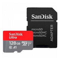 0 thumbnail image for SANDISK мемориска картичка MicroSD 128GB SanDisk Ultra + адаптер SDSQUAB-128G-GN6MA сиво-црвено