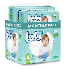 0 thumbnail image for LODY BABY MONTHLY PACK  Пелени бр. 4 макси, 7-18кг. (162 пелени)