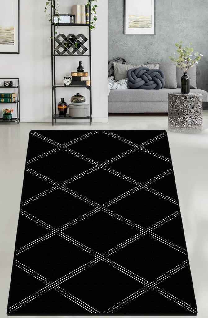 Концепт хипнозен тепих со точки линија, 80x100cm, Шарена