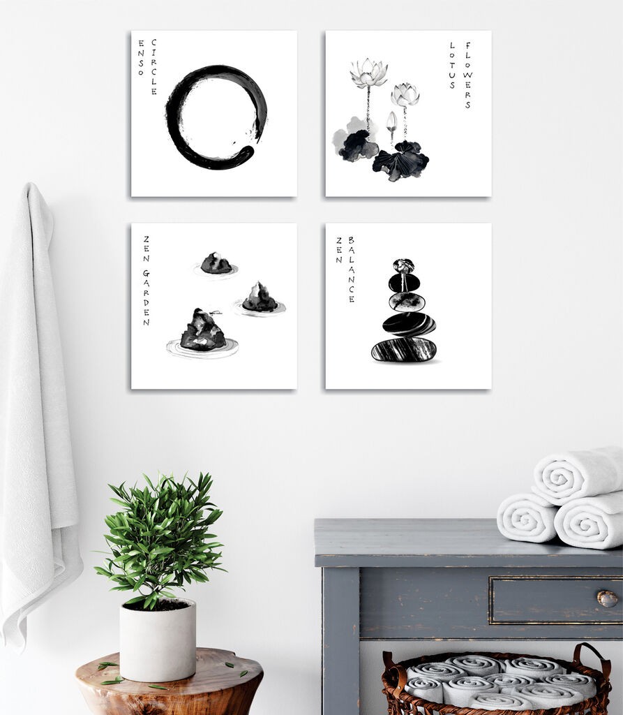 Декоративна слика Wallity FRJ07, 30x30 см, 4 дела