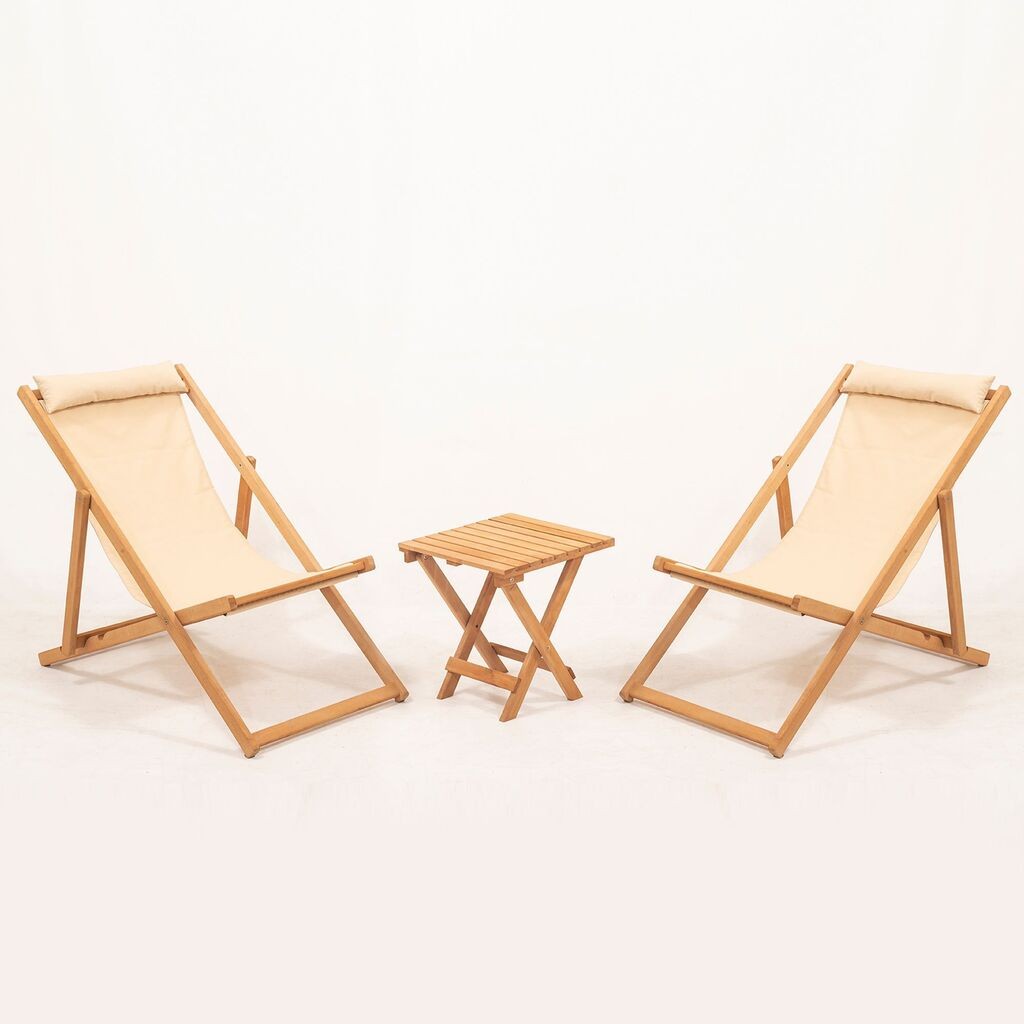 Hanah Home Garden сет маса и 2 столчиња MYN03, крем