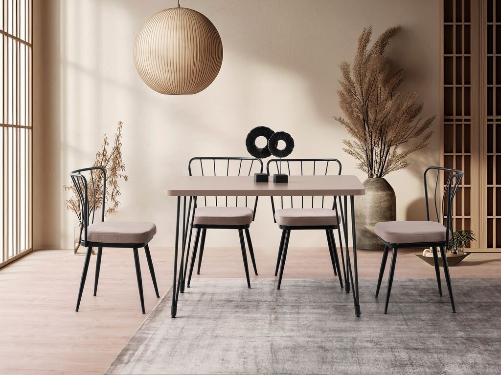 Трпезариска маса Hanah Home Lagos 1420, 120x75x70 см, крем боја