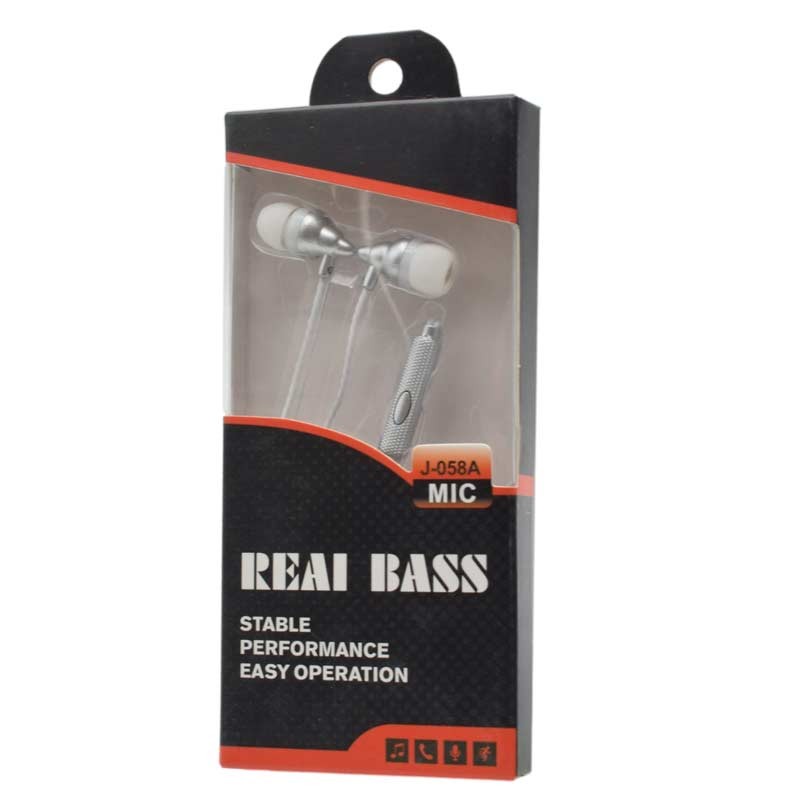 Жичени слушалки - Real Bass J-058A - Сива