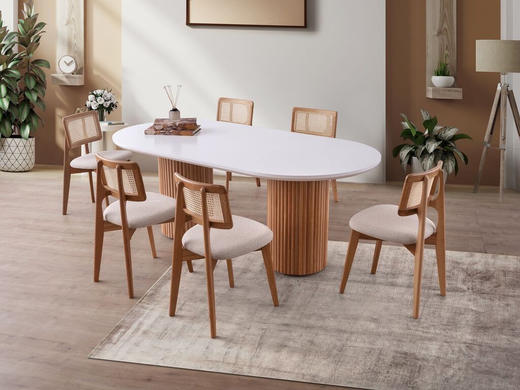 Трпезариска маса Hanah Home Line 933, 200x77x100 см, бела