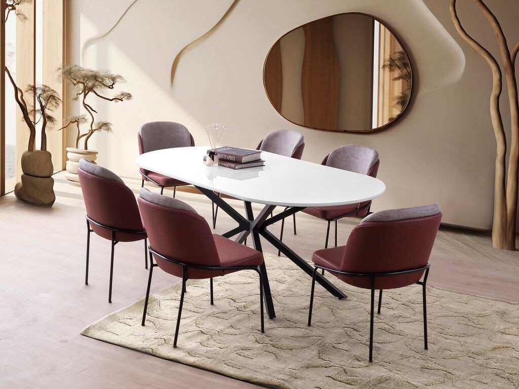 Трпезариска маса Hanah Home Aura 3012, 180x79x90 см, бела