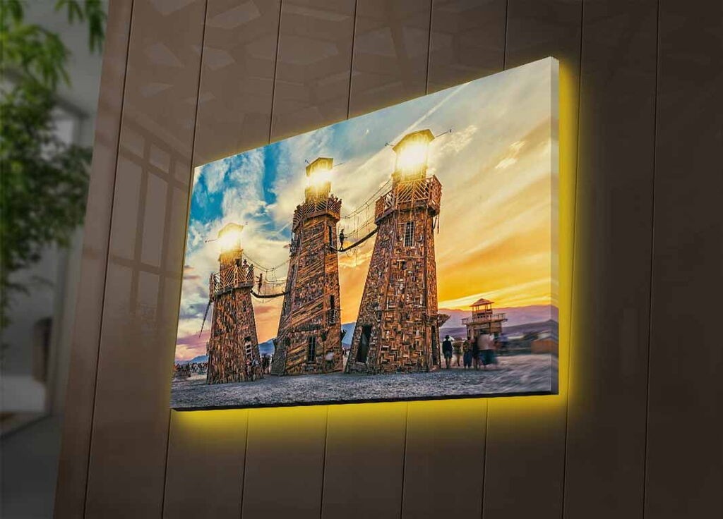 Wallity Слика со LED Осветлување Astronaut, - Prečnik: 55 cm