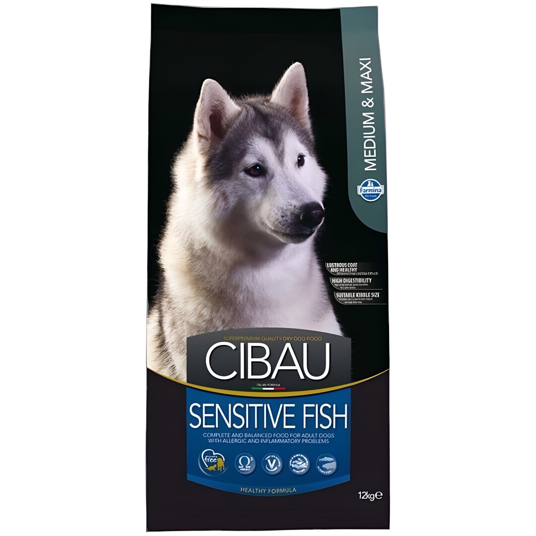 FARMINA CIBAU Sensitive Fish Medium & Maxi Сува храна за кучиња со Ориз и Риба [Вреќа 12кг]