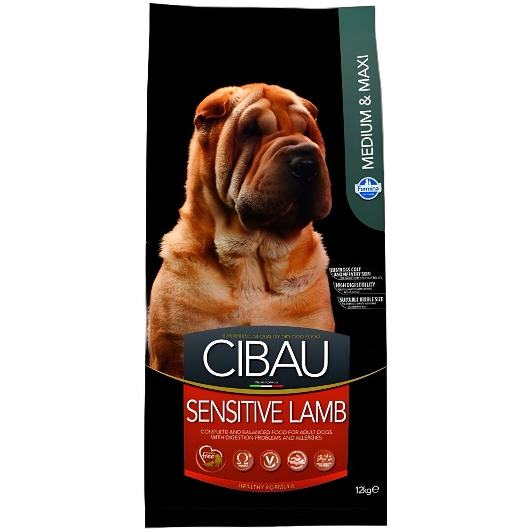FARMINA CIBAU Sensitive Lamb Medium & Maxi Сува храна за кучиња со Јагнешко,Ориз и Риба [Вреќа 12кг]