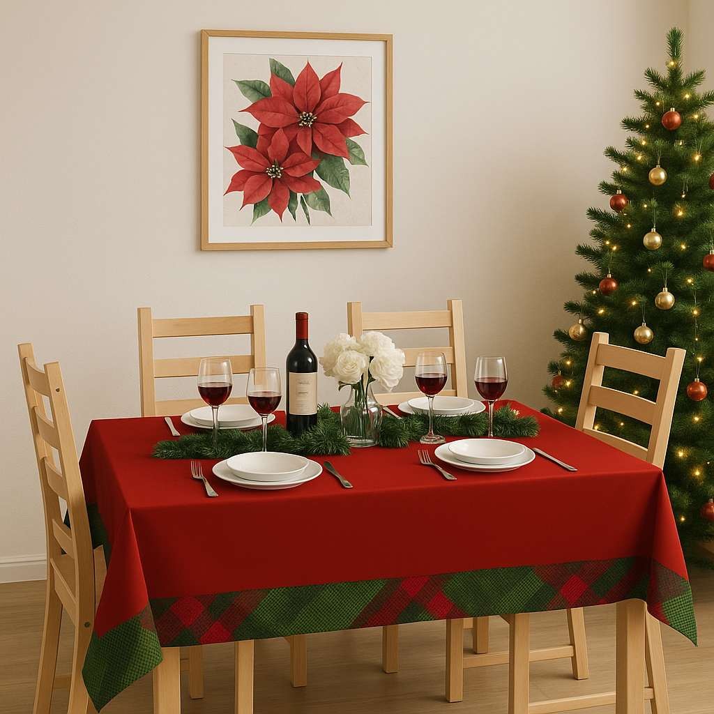 Чаршаф за маса Хермија Hm-Tblnwy26-10, 140 x 140 см, шарен