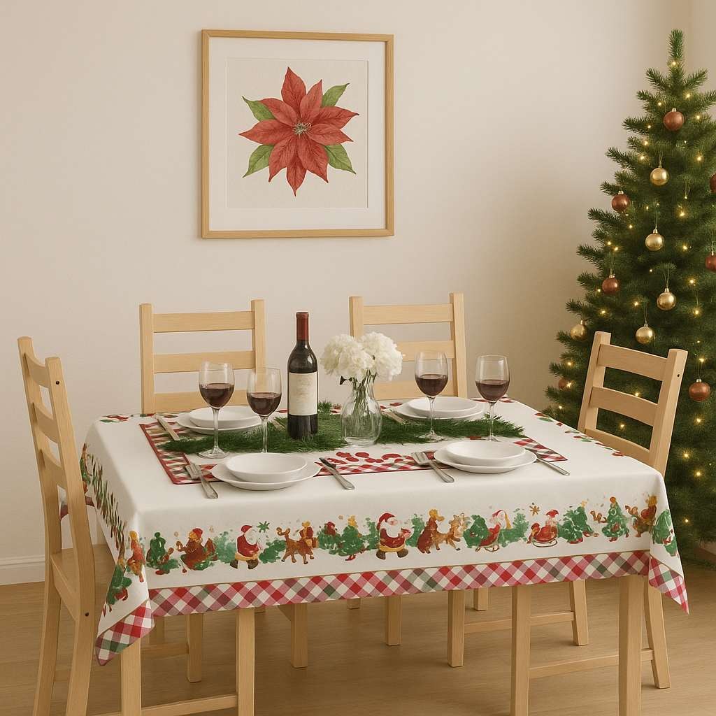 Чаршаф за маса Хермија Hm-Tblnwy26-6, 140 x 180 см, шарен