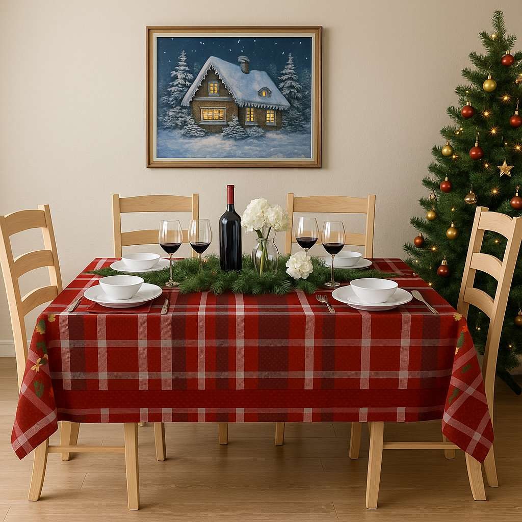 Чаршаф за маса Хермија Hm-Tblnwy26-11, 140 x 220 см, шарен