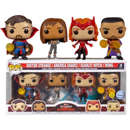 Funko Pop! 4-Pack Marvel: Doctor Strange in the Multiverse of Madness, Glows in the Dark, (Special Edition) Bobble-Head Фигура