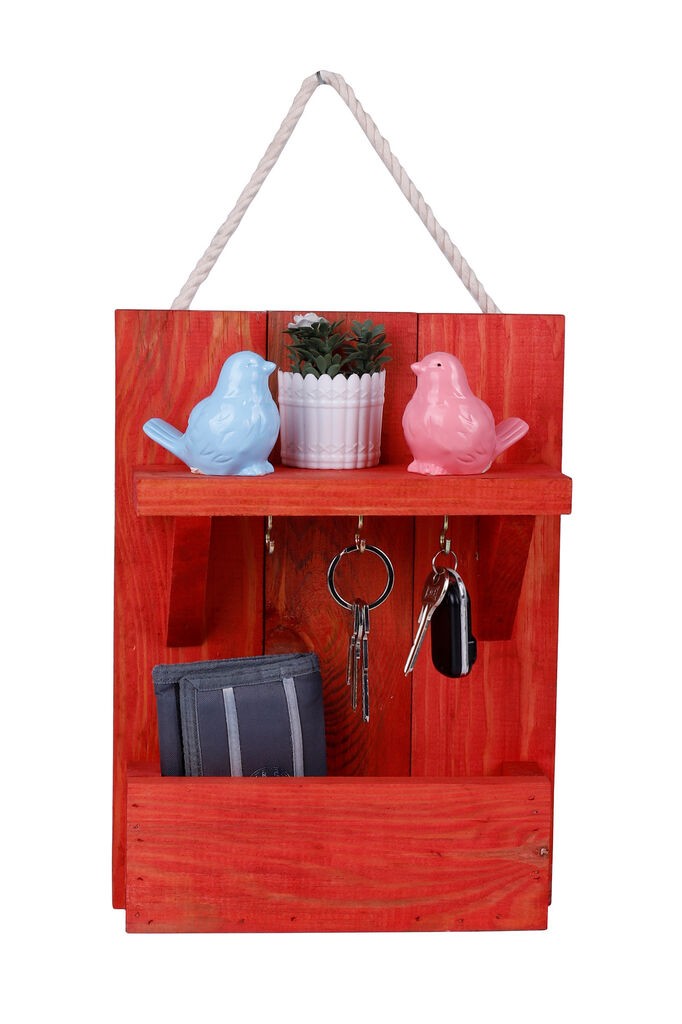 Полица за клучеви Aberto Design 214, 31x24x8 см, црвена