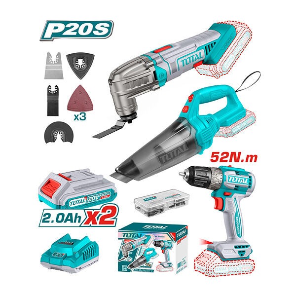 TOTAL Акумулаторски Комбо сет 3/1 - Tosli240685 237494