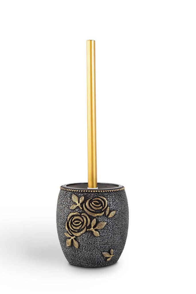 Четка за тоалет Aberto Design со држач Elvin, 12 x 12 x 13 см, Антрацит