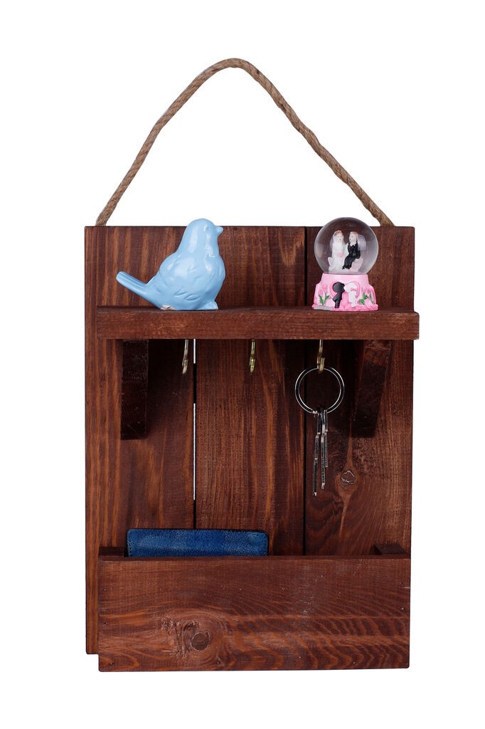 Полица за клучеви Aberto Design 214, 31x24x8 см, кафеава