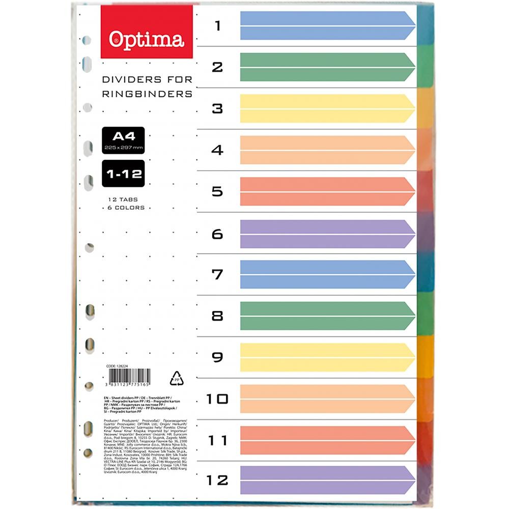 Optima Разделувачи колор 1-12  128224