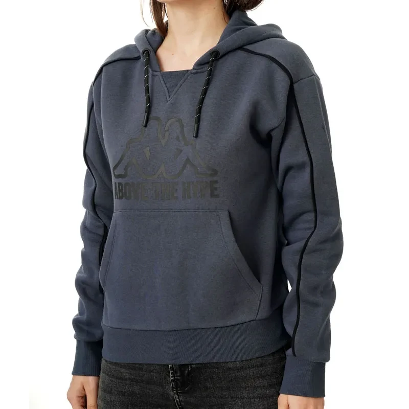 Женски дуксер Kappa со лого Gradiel, темно сива