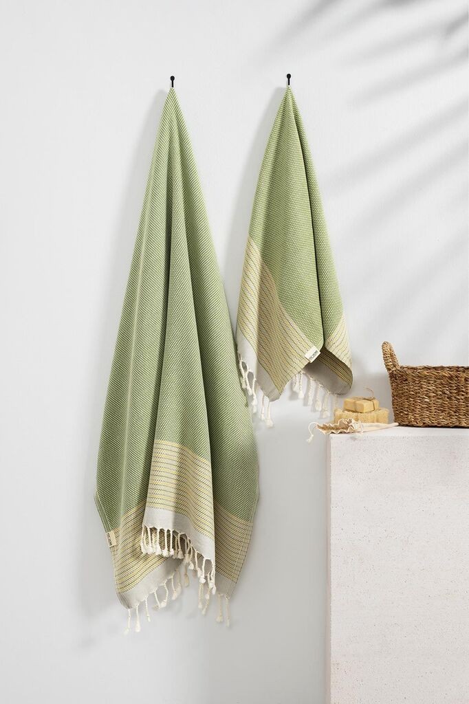 Комплет пешкири за плажа L'essentiel Maison Agora, 2 парчиња, Зелена