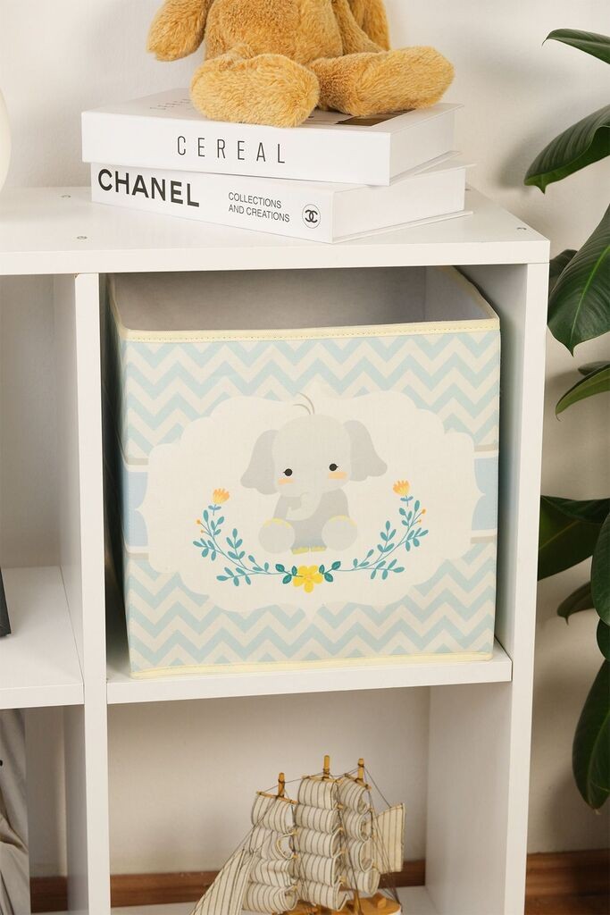 Кошница за складирање Aberto Design YLC-K025, 30x30x30cm, бело-сина