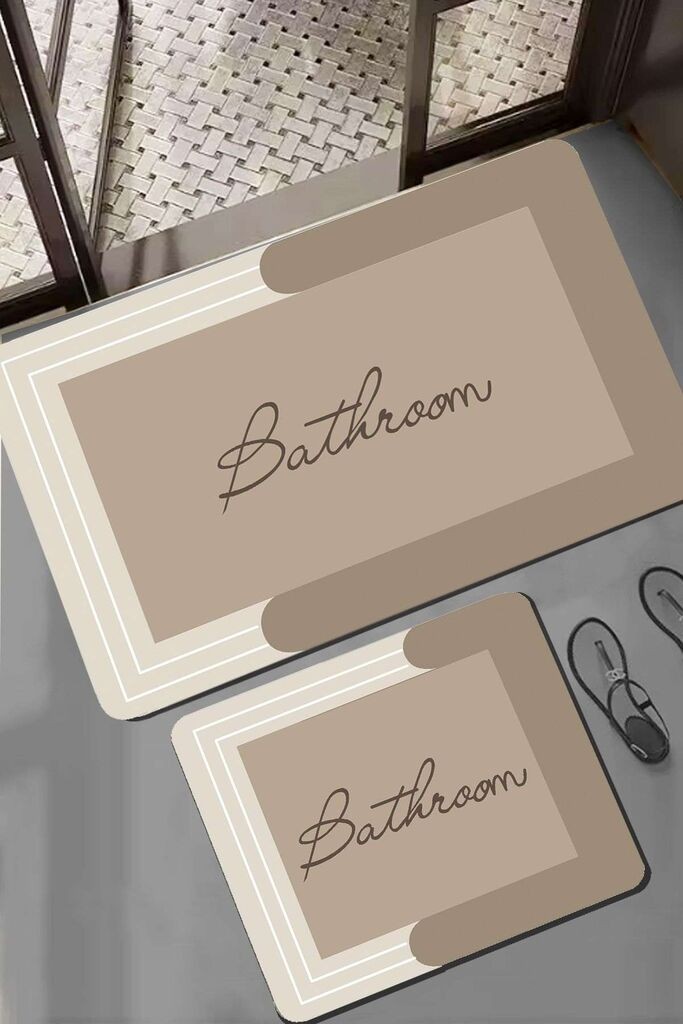 Комплет килим за бања L'essentiel Maison Nakoe, 2 парчиња, Беж