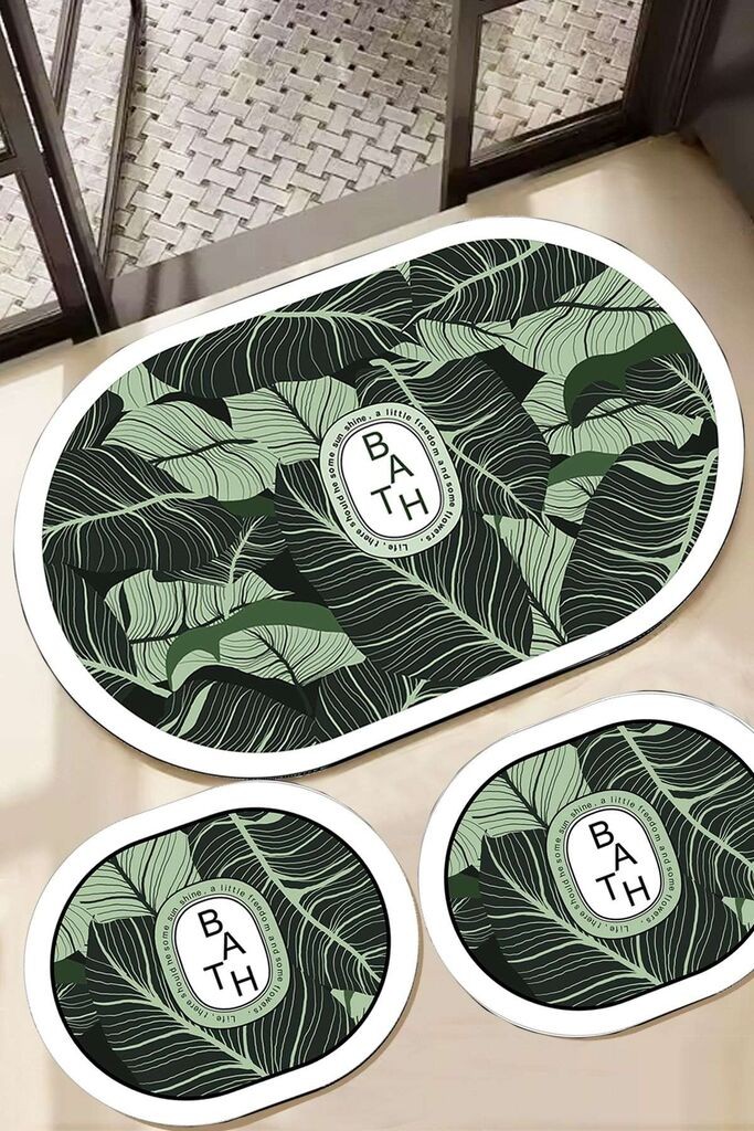 Комплет килим за бања L'essentiel Maison Aleas, 3 парчиња, Шарена