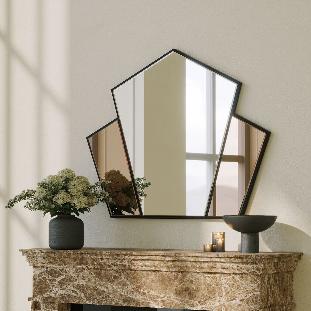 Огледало за дома Hanah Selfish, 95x76 см, црно