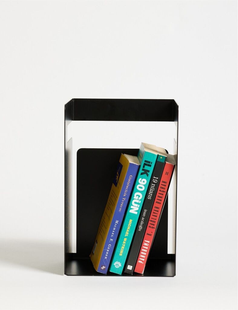 Држач за книги Hanah Home, коцка, 18 x 19 x 15,5 см, црна