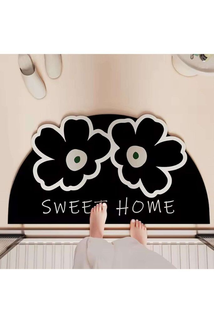 Тепих за бања L'essentiel Maison Miedo, 60 x 100 см, црно-бел