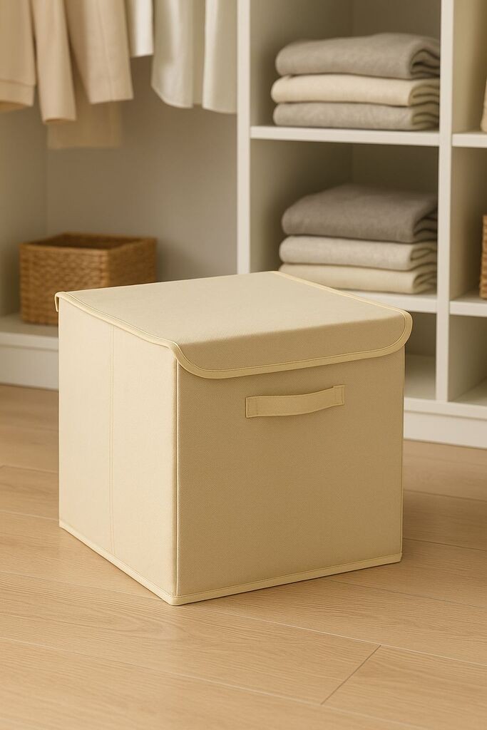 Кошница за складирање Aberto Design YLC.K.066, 30x30x30cm, Крем боја