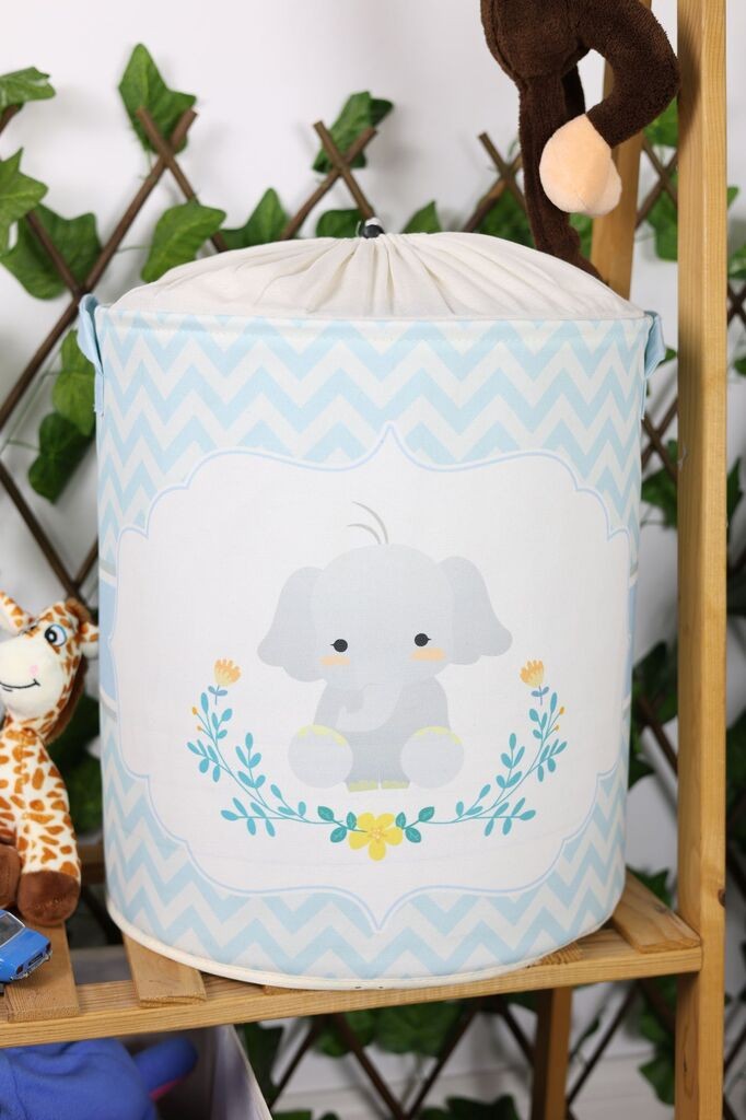 Кошница за складирање Aberto Design YLC.S.013, 37x40x37 см, бело-сина