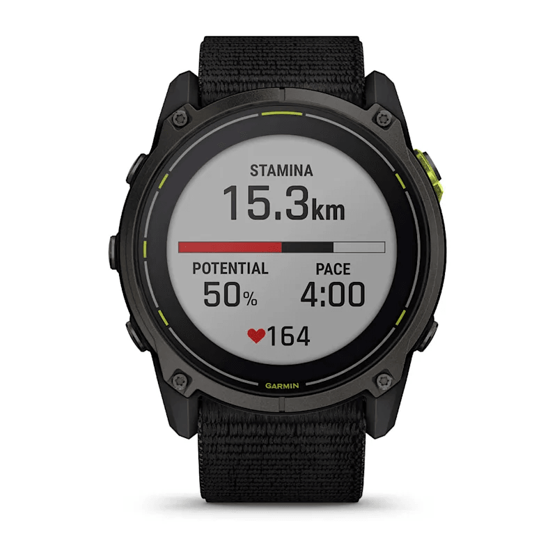 Garmin Паметен часовник Enduro 3 Carbon Gray DLC Titanium with black Sport Loop Band
