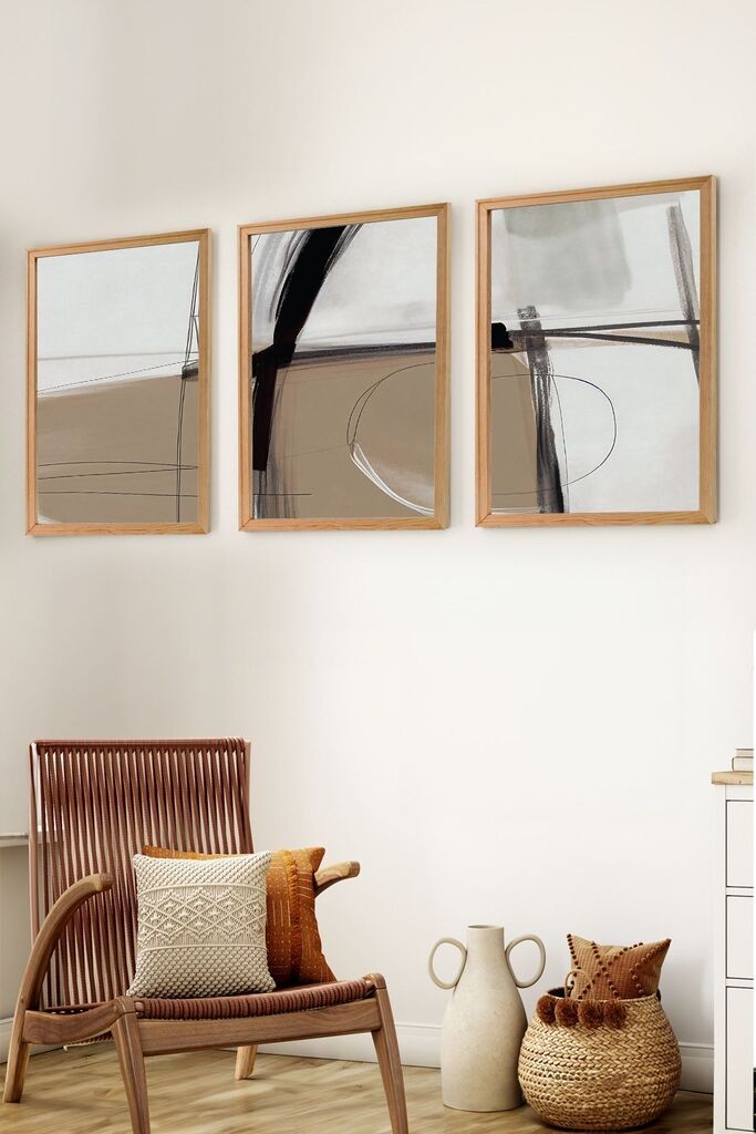 Wallity Сет Врамени MDF Слика Myk3013-3, 3 Дела