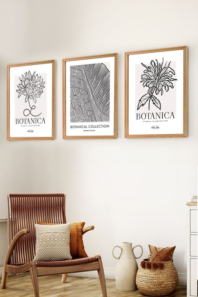 Wallity Сет Врамени MDF Слика Myk3006-3, 3 Дела