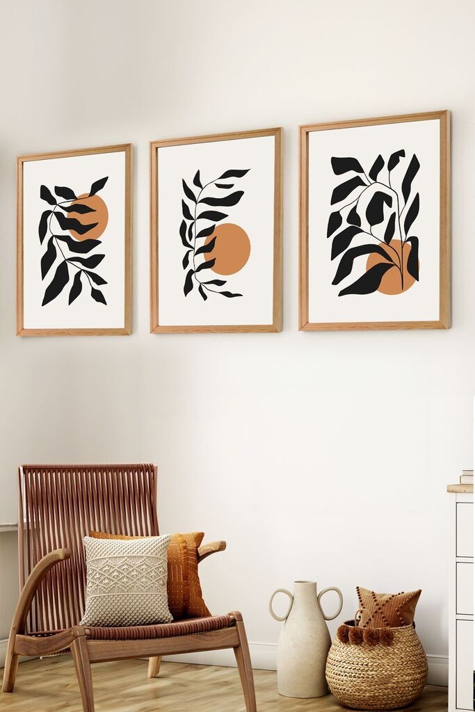 Wallity Сет Врамени MDF Слика Myk3002-3, 3 Дела