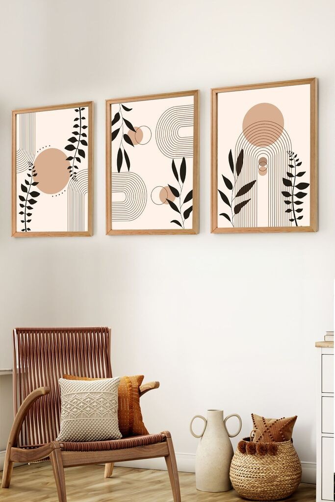 Wallity Сет Врамени MDF Слика Myk3001-3, 3 Дела