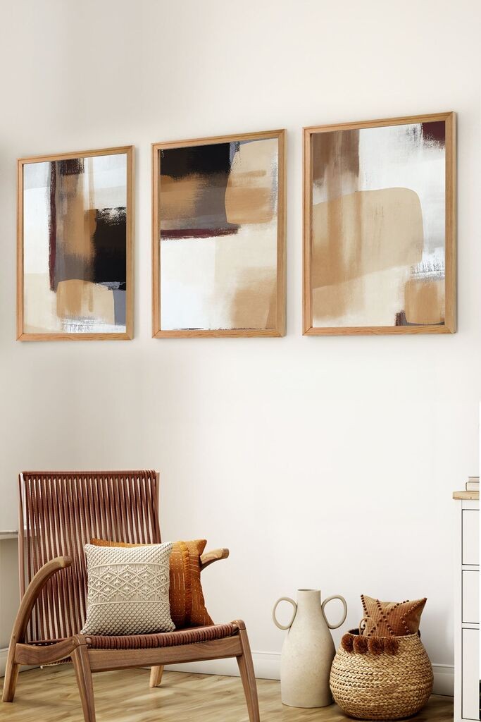 Wallity Сет Врамени MDF Слика Myk3012-1, 3 Дела