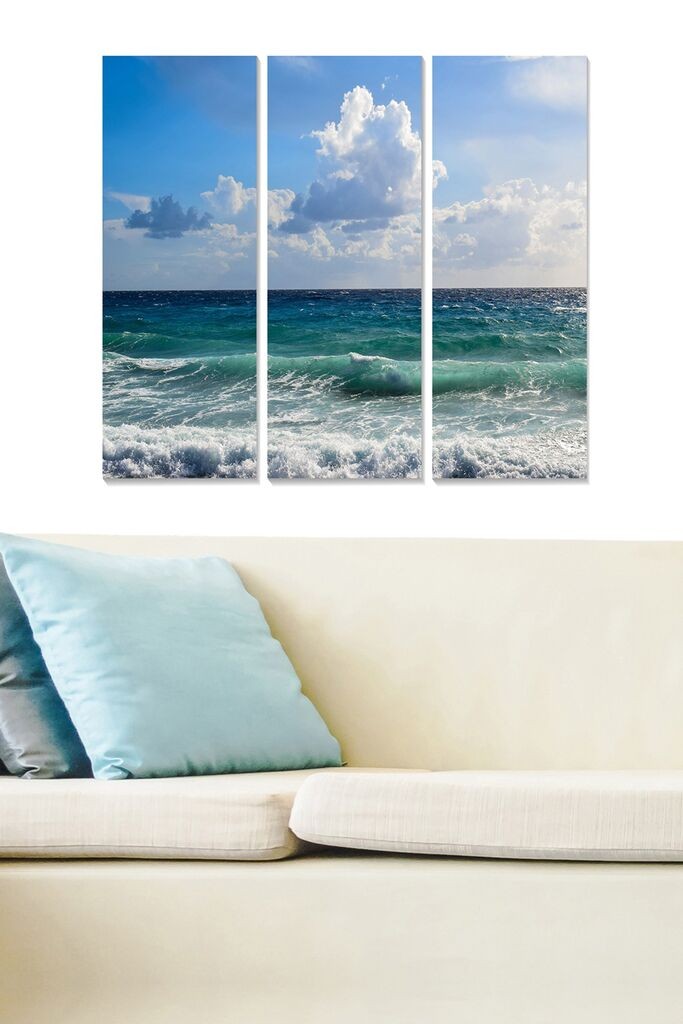 Wallity Слика со LED Осветлување Night Wolf, 44x66 cm