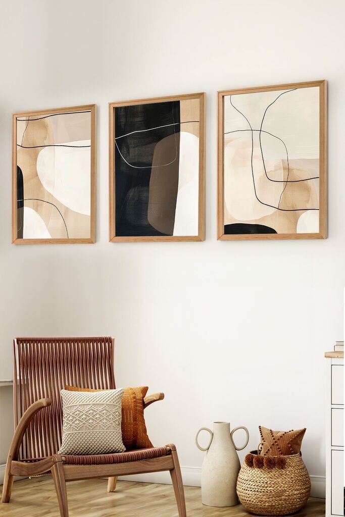 Wallity Сет Врамени MDF Слика Myk3014-3, 3 Дела