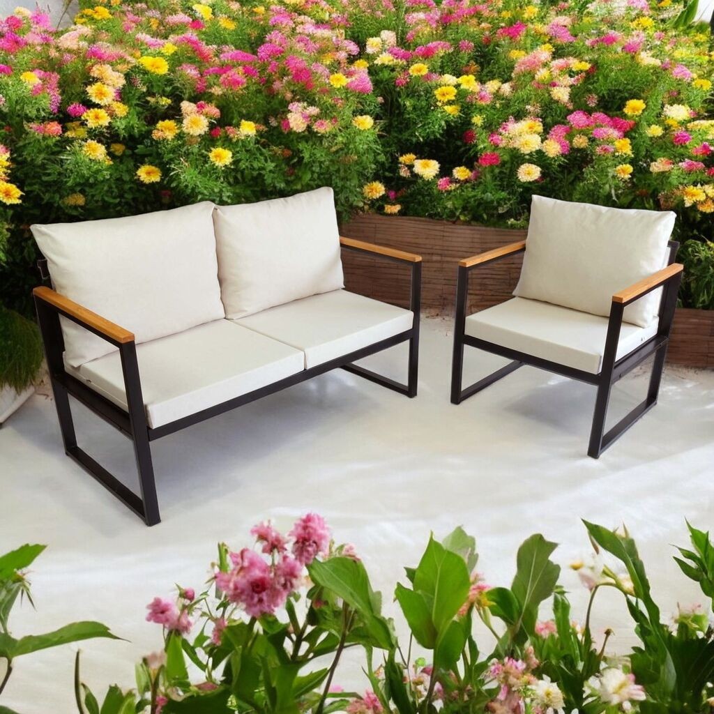 Градинарски мебел Hanah Home, двосед и едносед, беж