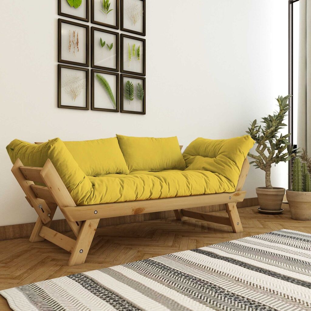 Двосед Hanah Home Garden, природна и жолта