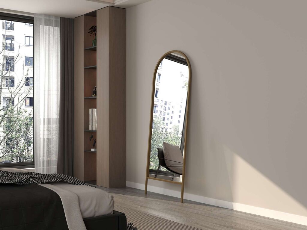 Подно огледало Hanah Home Basiko, 70 см x 180 см, златна боја