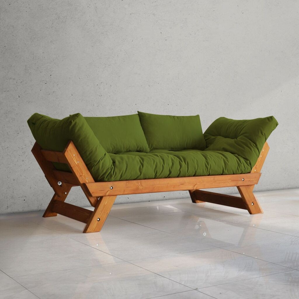Гарденска софа Hanah Home, тиково дрво и зелена боја