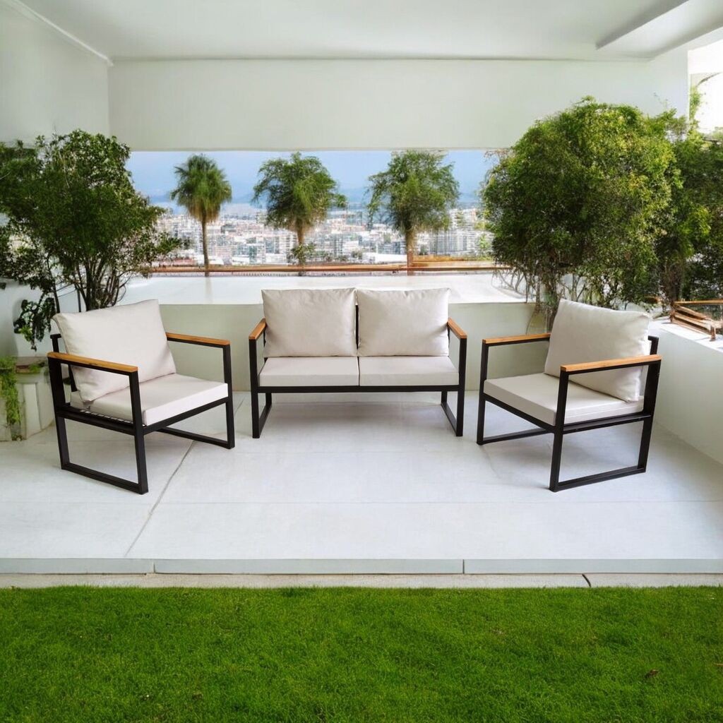 Градинарски мебел Hanah Home, двосед и едносед, беж