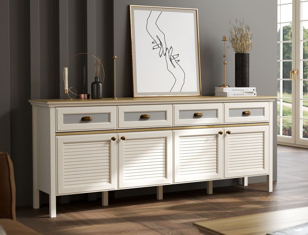 Hanah Home Console FRN-21009, 200,4+P65x82,1x44,2 см, Крем боја