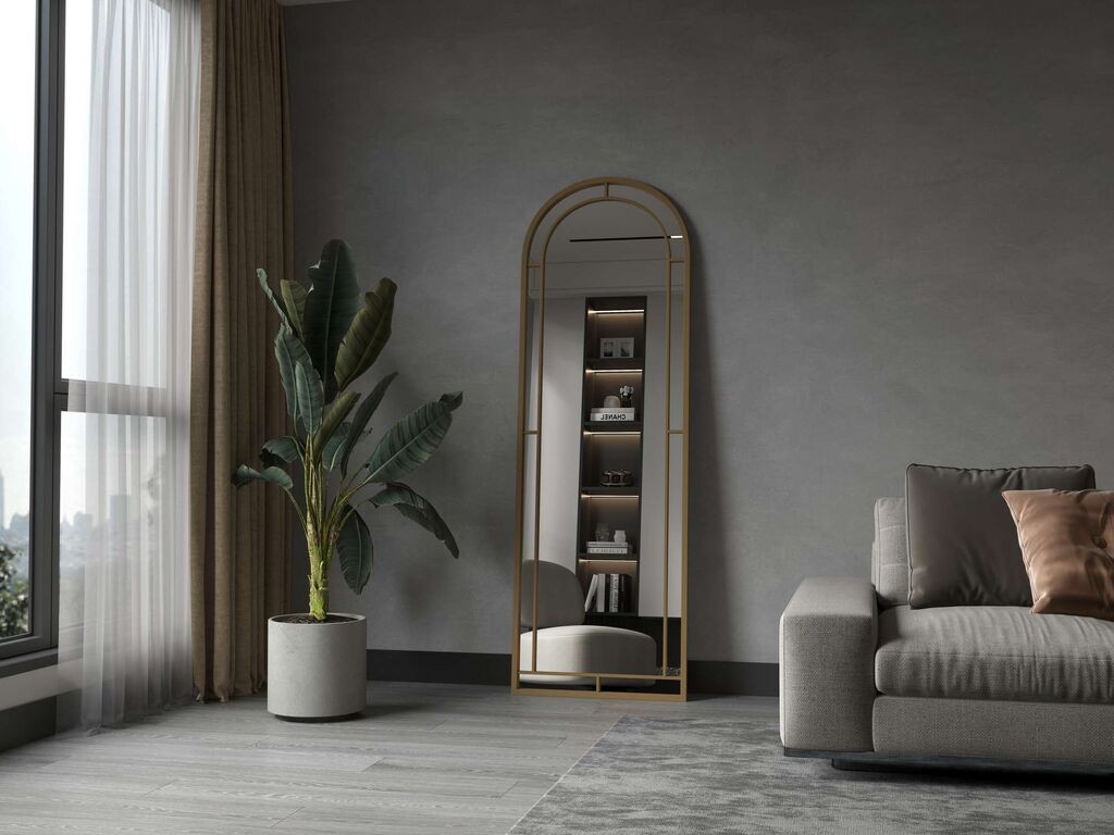 Подно огледало Hanah Home Luna, 60 см x 180 см, златна боја