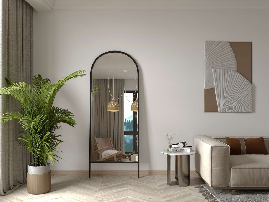 Подно огледало Hanah Home Basiko, 70 см x 180 см, црно