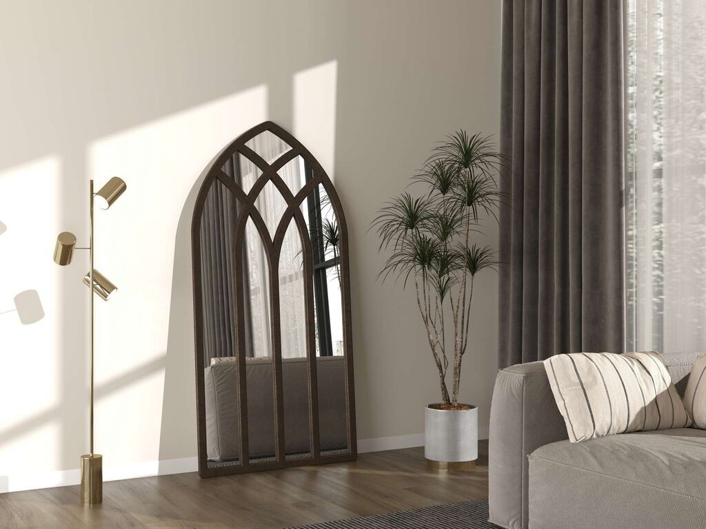 Подно огледало Hanah Home Fira, 90 см x 180 см, кафеаво