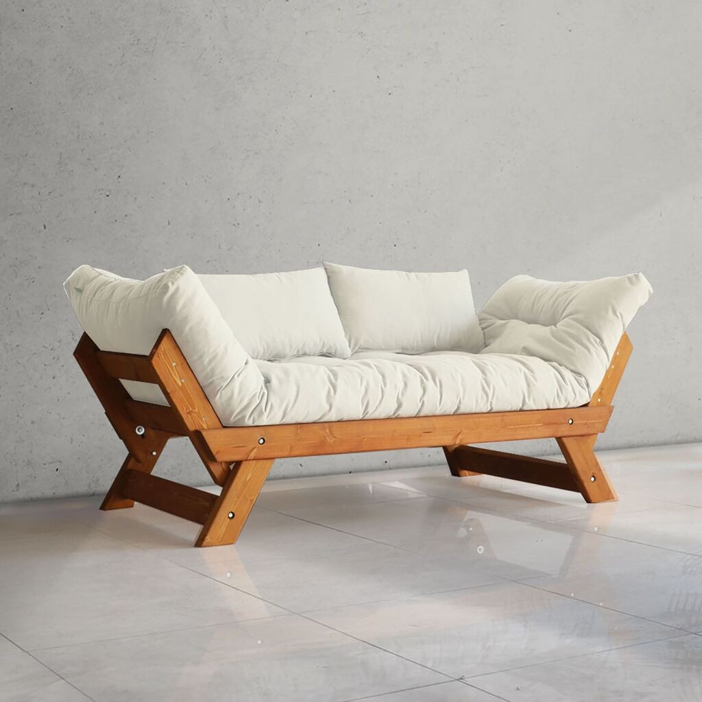 Двосед Hanah Home Garden, тиково дрво и бела боја