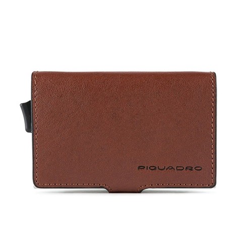 PIQUADRO Паричник,За кредитни картички,Кожен,PP5649B3R/N, 10*6*2цм,Т.Кафеава